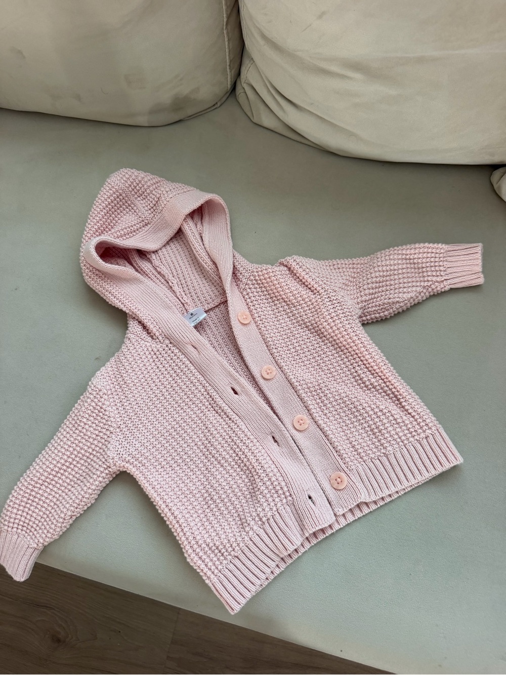 Nordstrom Light Pink Hooded Knit Cardigan